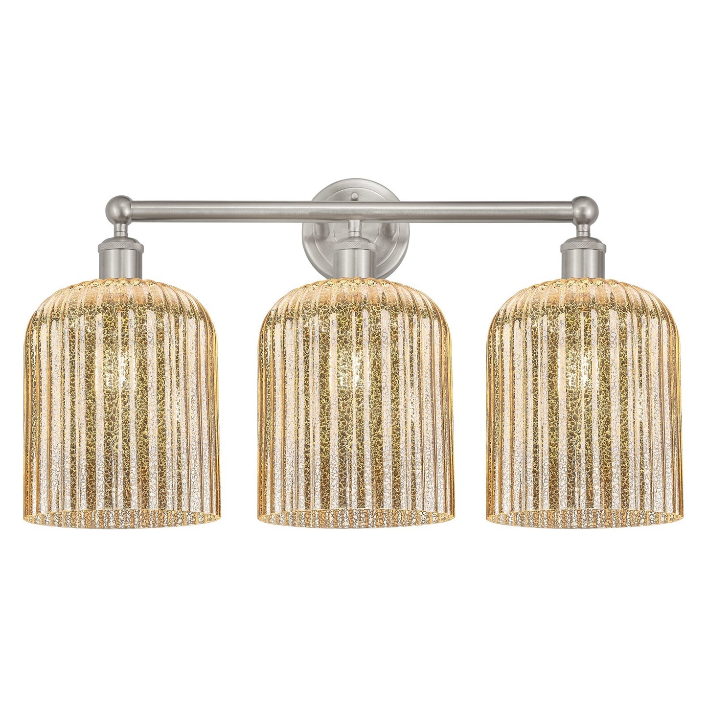 Innovations Bridal Veil 23in 3-Light Bath Vanity Light | Art Nouveau Brushed Satin Nickel and Mercury Ribbed Glass | Bathroom | Model 616-3W-SN-G559-8ME