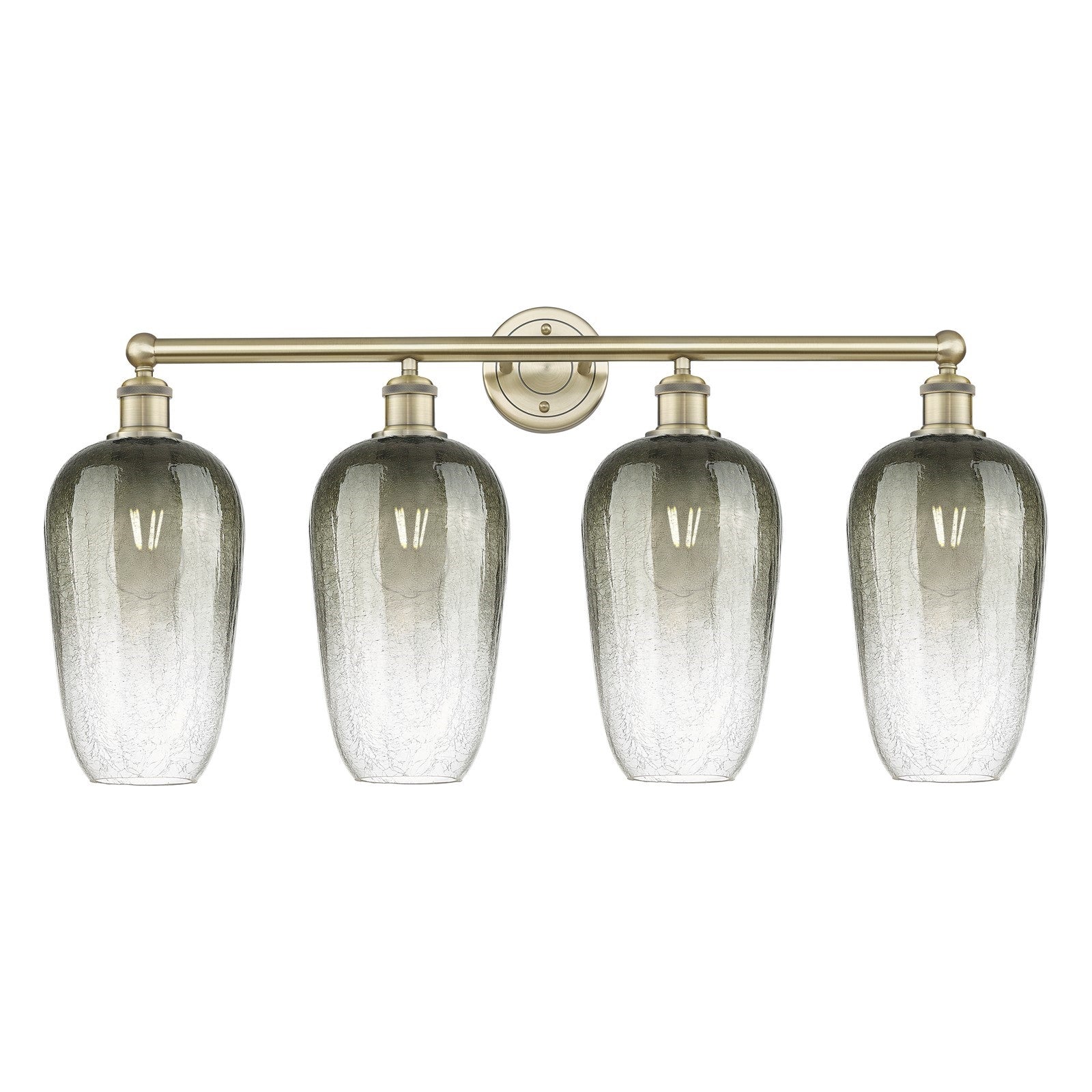 Innovations Brookhaven Flute 34in 4-Light Bath Vanity | Industrial Antique Brass Steel and Slate Glass | Bathroom Vanity | 34 x | Model 616-4W-AB-G484-7SL