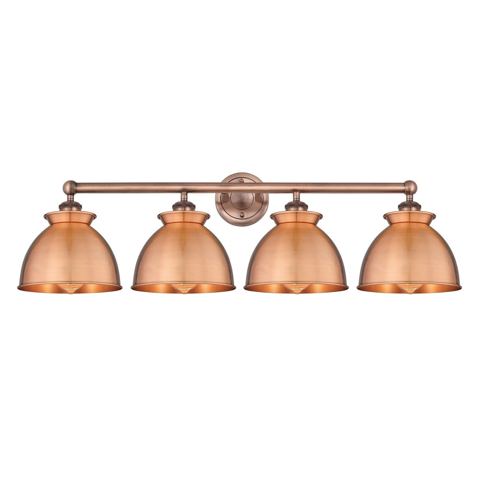 Innovations Adirondack 35in 4-Light Bath Vanity Light | Industrial Antique Copper Steel and Cast Brass with Antique Copper Metal | Model 616-4W-AC-M14-AC