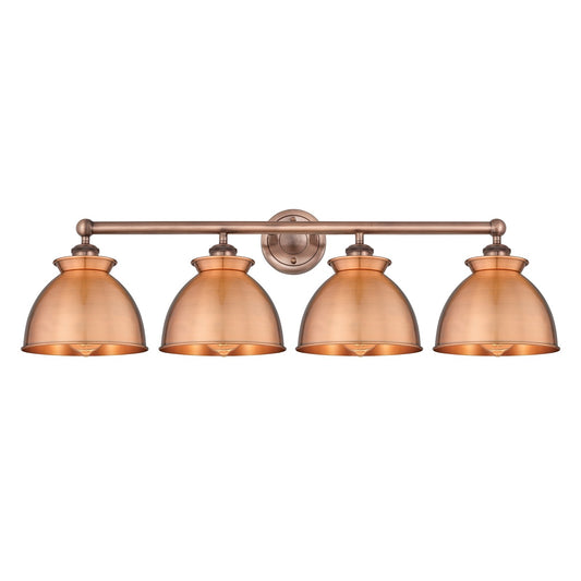 Innovations Adirondack 35in 4-Light Bath Vanity Light | Industrial Antique Copper Steel and Cast Brass with Antique Copper Metal | Model 616-4W-AC-M14-AC