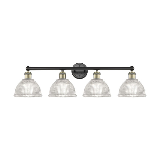 Innovations Arietta 35in 4-Light Bath Vanity Light | Industrial Black Antique Brass and Clear Glass | Bathroom Vanity | 35 x 10.25 | Model 616-4W-BAB-G422