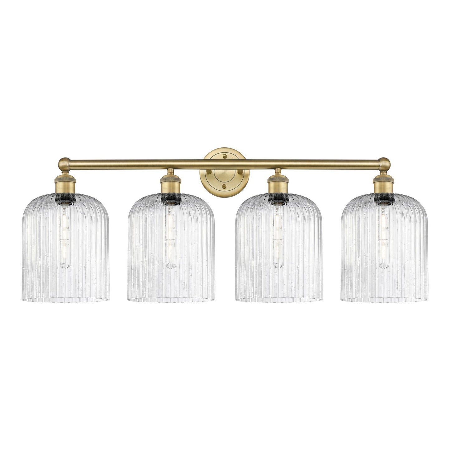 Innovations Bridal Veil 32in 4-Light Bath Vanity Light | Art Nouveau Brushed Brass and Seedy Glass | Bathroom Vanity | 32 x | Model 616-4W-BB-G559-8SDY