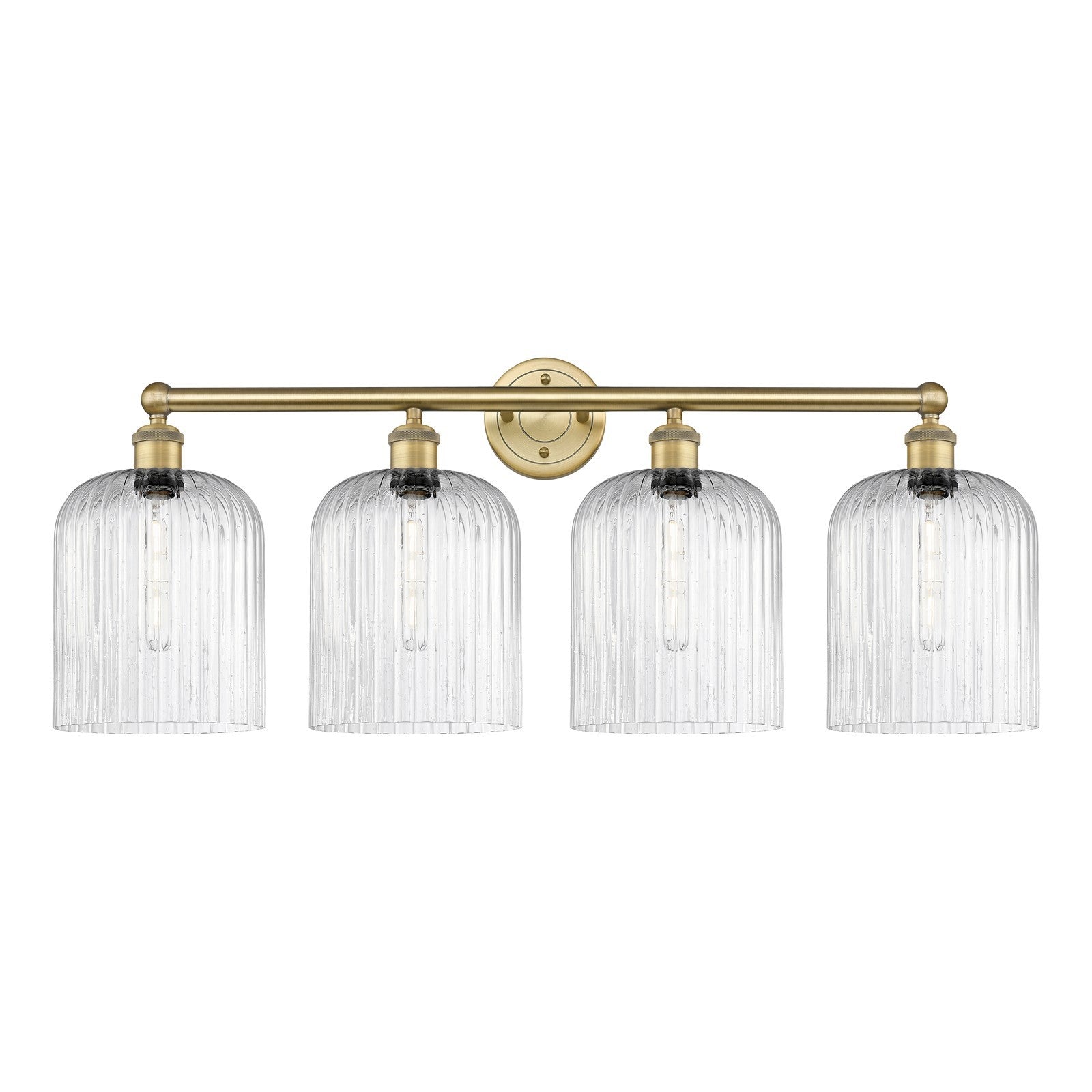 Innovations Bridal Veil 32in 4-Light Bath Vanity Light | Art Nouveau Brushed Brass and Seedy Glass | Bathroom Vanity | 32 x | Model 616-4W-BB-G559-8SDY