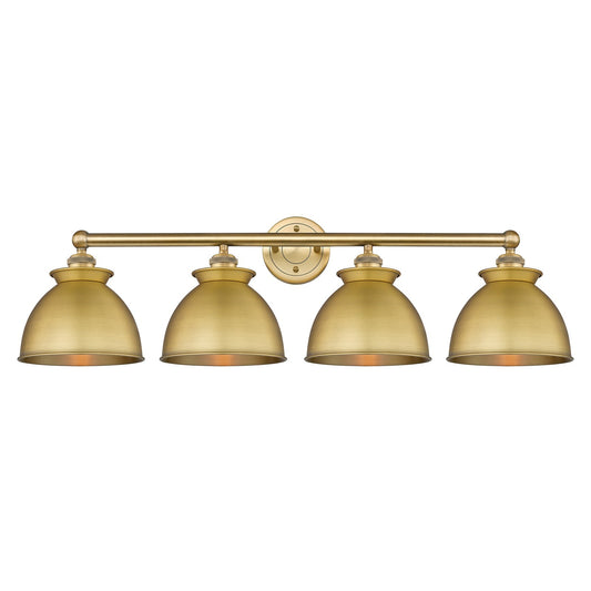 Innovations Adirondack 35in 4-Light Bath Vanity | Industrial Farmhouse Brushed Brass Steel and Metal Shade | Bathroom Vanity | Model 616-4W-BB-M14-BB