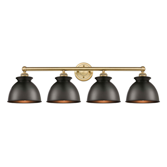 Innovations Adirondack 35in 4-Light Bath Vanity | Industrial Farmhouse Brushed Brass and Matte Black Metal | Bathroom Vanity | Model 616-4W-BB-M14-BK