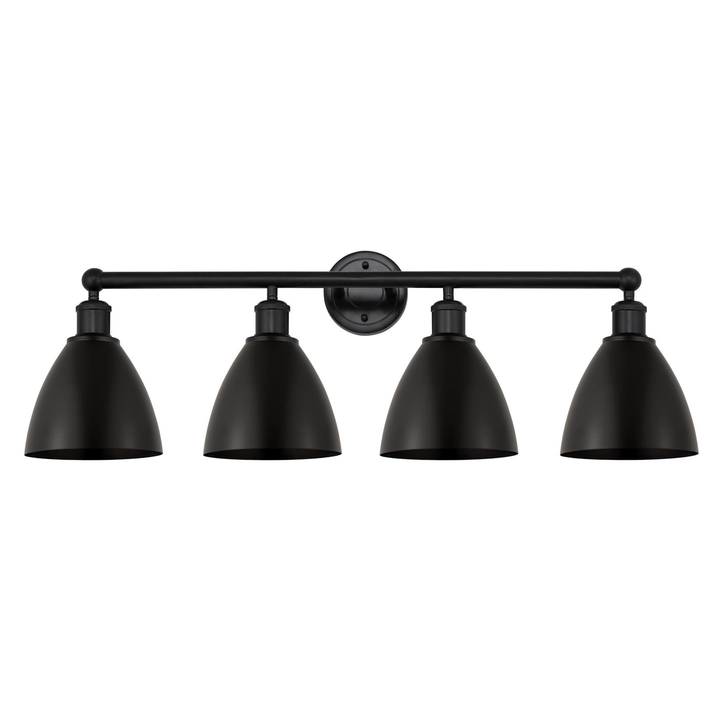 Innovations Bristol 35in 4-Light Bath Vanity Light | Industrial Farmhouse Matte Black Steel and Cast Brass with Matte Black | Model 616-4W-BK-MBD-75-BK