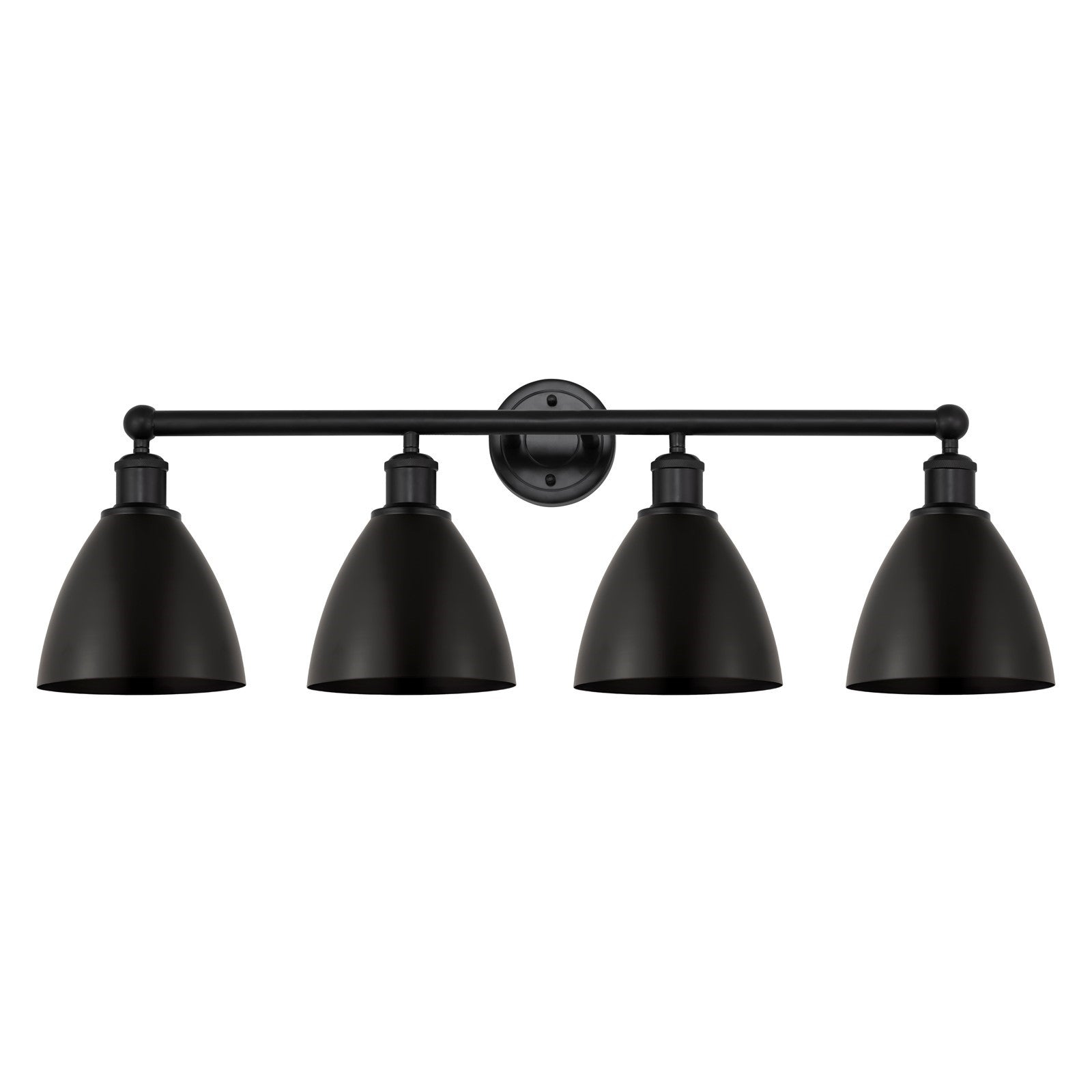 Innovations Bristol 35in 4-Light Bath Vanity Light | Industrial Farmhouse Matte Black Steel and Cast Brass with Matte Black | Model 616-4W-BK-MBD-75-BK