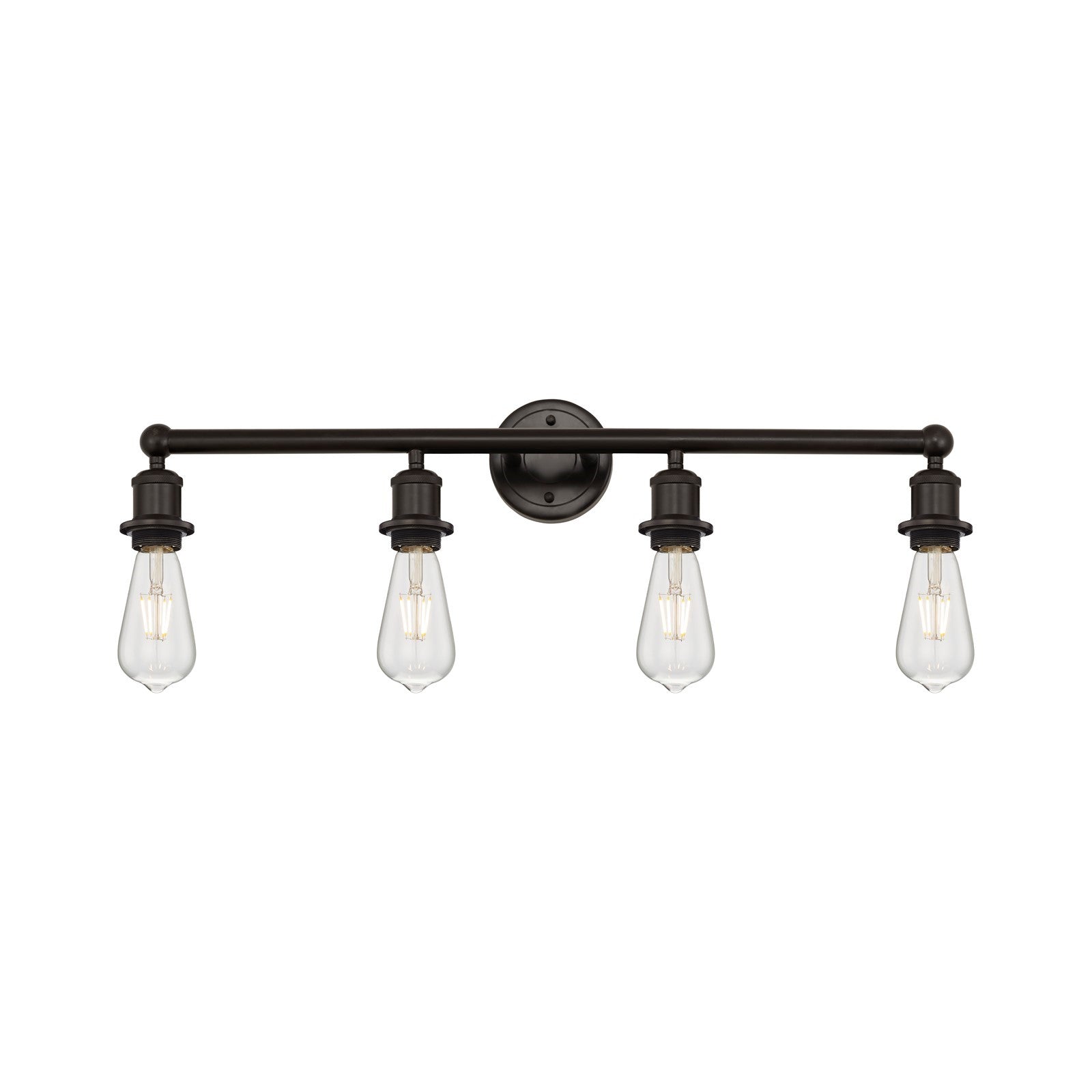 Innovations Edison 30in 4-Light Bath Vanity Light | Industrial Oil Rubbed Bronze Steel and Vintage Bulbs | Bathroom Vanity | 30.38 x | Model 616-4W-OB