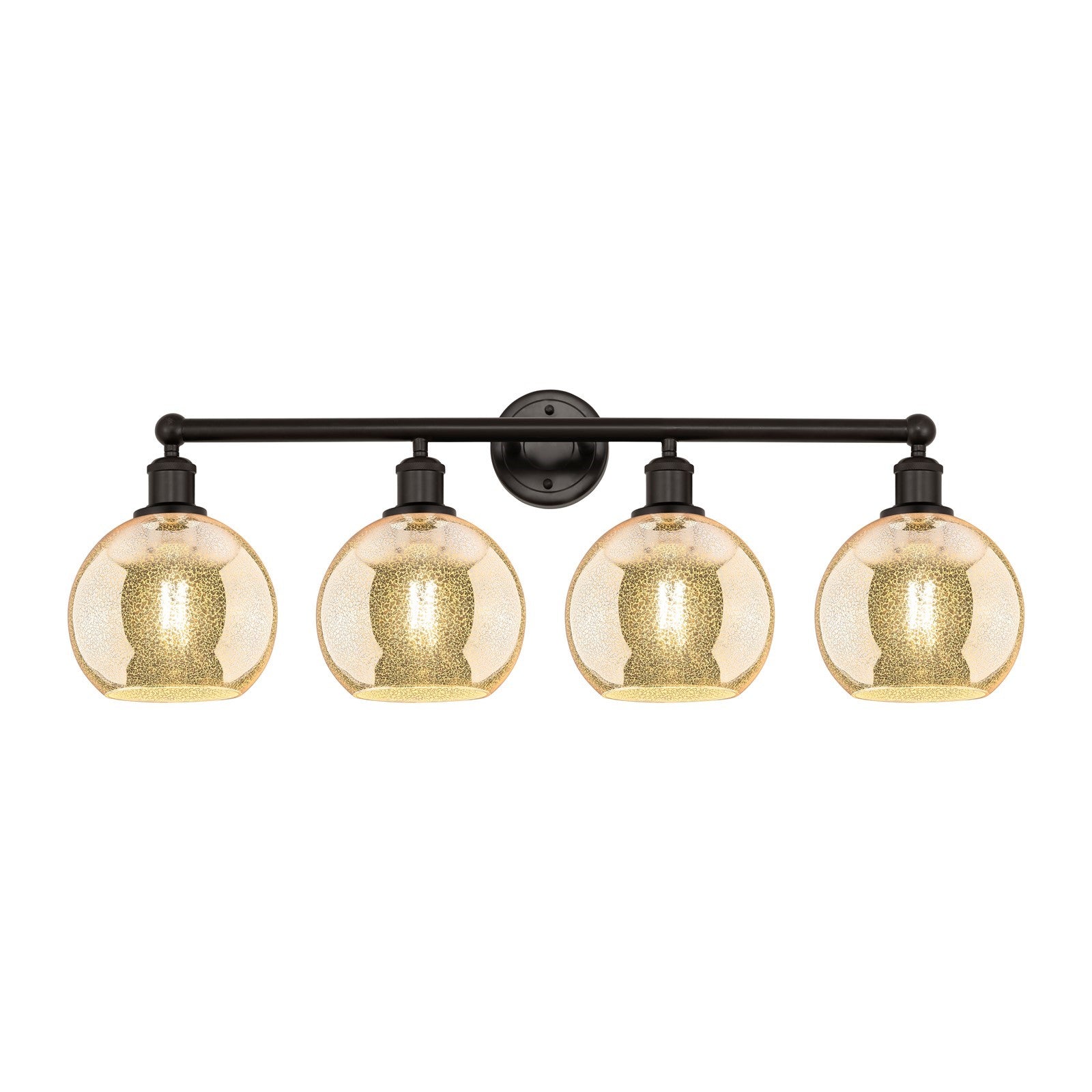 Innovations Athens 35in 4-Light Bath Vanity Light | Industrial Oil Rubbed Bronze Steel and Mercury Glass | Bathroom Vanity & | Model 616-4W-OB-G128-8