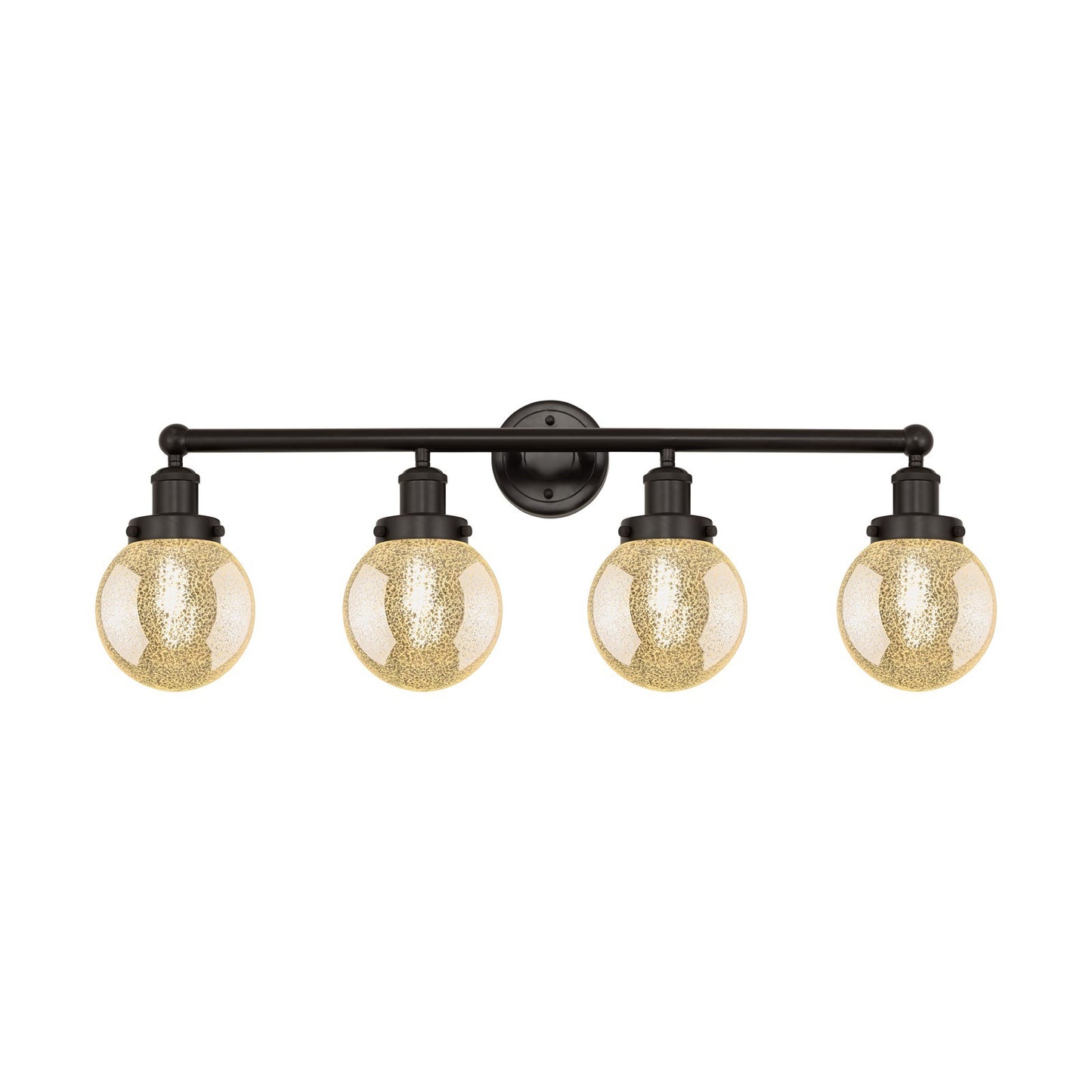 Innovations Beacon 33in 4-Light Bath Vanity Light | Industrial Oil Rubbed Bronze Steel and Mercury Glass | Bathroom Vanity & | Model 616-4W-OB-G208-6
