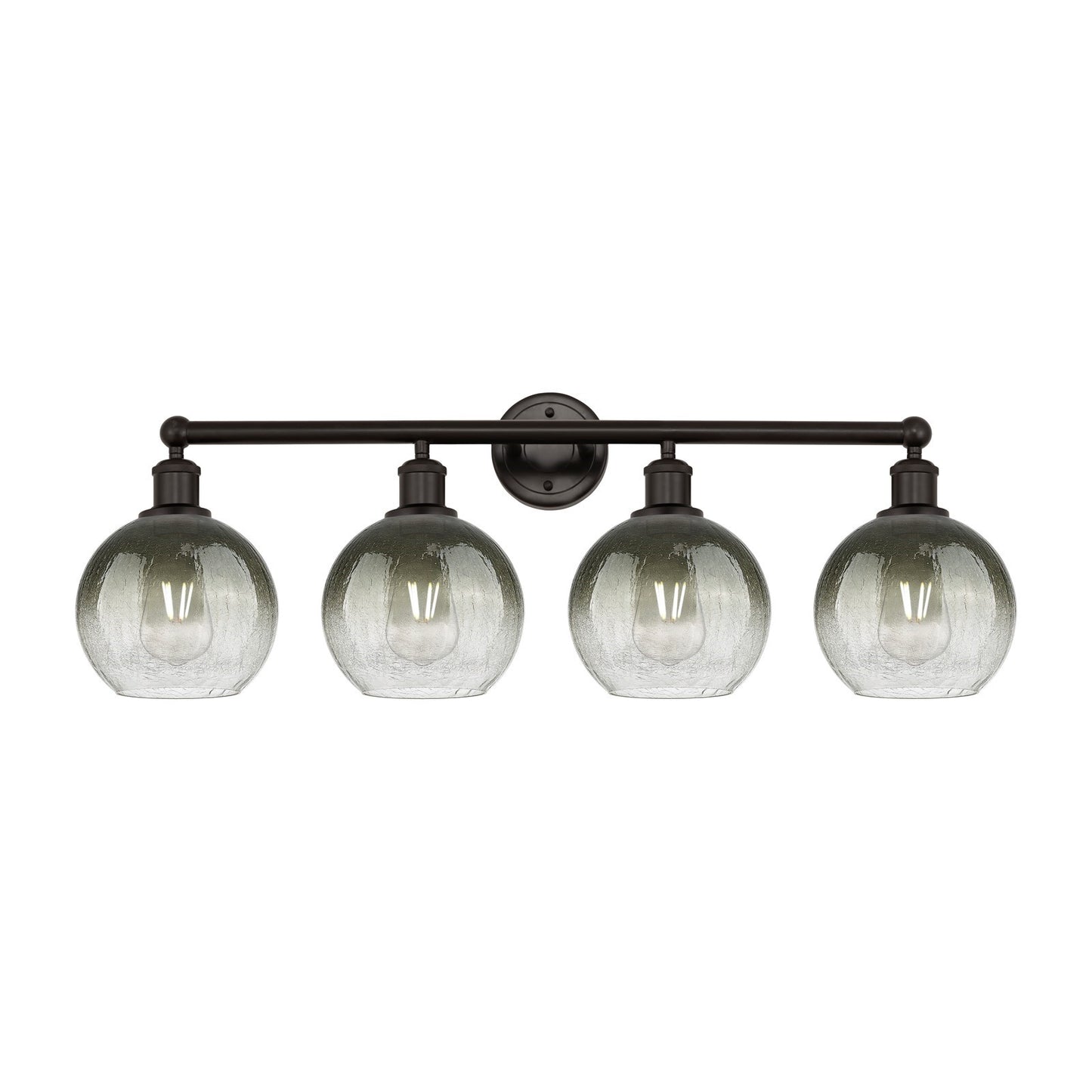 Innovations Brookhaven Globe 35in 4-Light Bath Vanity Light | Industrial Oil Rubbed Bronze Steel and Slate Glass | Bathroom | Model 616-4W-OB-G483-8SL