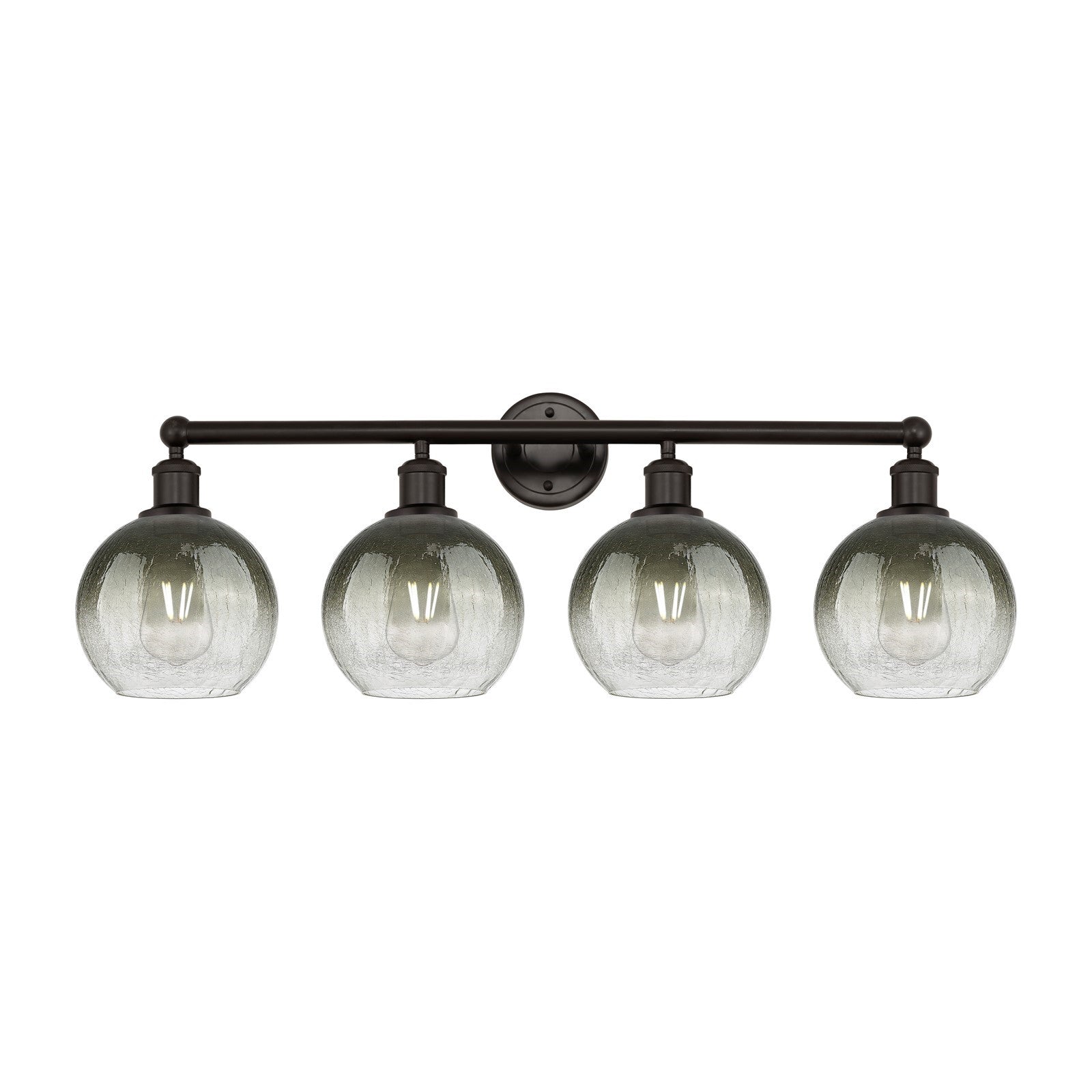 Innovations Brookhaven Globe 35in 4-Light Bath Vanity Light | Industrial Oil Rubbed Bronze Steel and Slate Glass | Bathroom | Model 616-4W-OB-G483-8SL