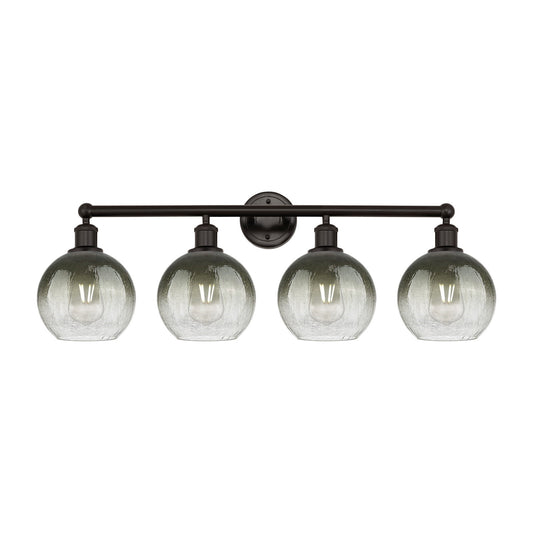 Innovations Brookhaven Globe 35in 4-Light Bath Vanity Light | Industrial Oil Rubbed Bronze Steel and Slate Glass | Bathroom | Model 616-4W-OB-G483-8SL