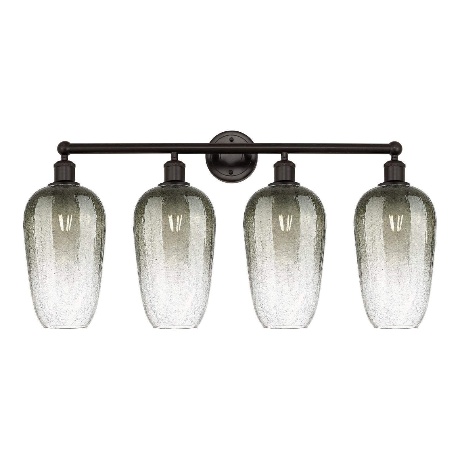 Innovations Brookhaven Flute 34in 4-Light Bath Vanity Light | Industrial Oil Rubbed Bronze Steel and Slate Glass | Bathroom | Model 616-4W-OB-G484-7SL