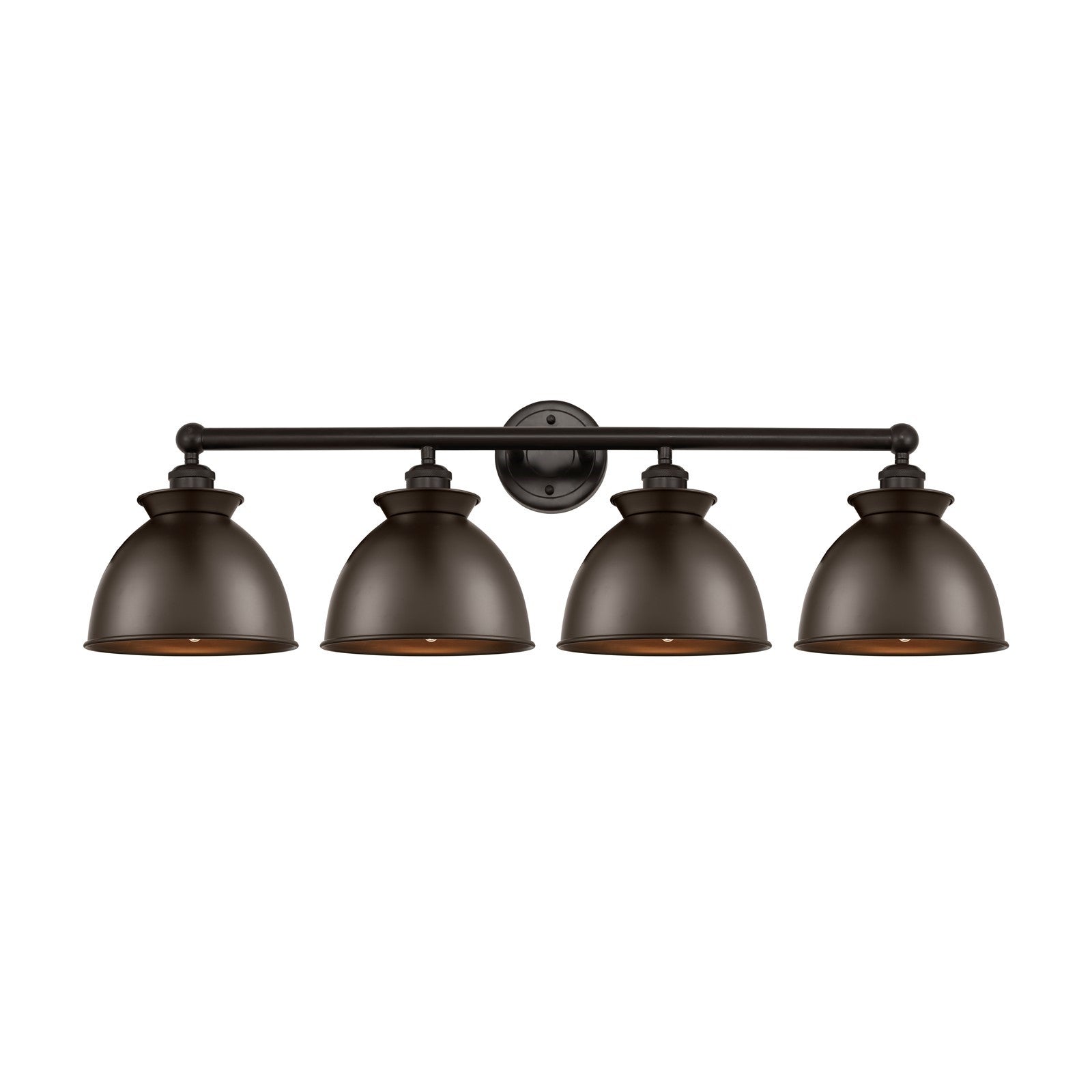 Innovations Adirondack 35in 4-Light Bath Vanity | Industrial Farmhouse Oil Rubbed Bronze Steel and Cast Brass with Oil Rubbed | Model 616-4W-OB-M14-OB