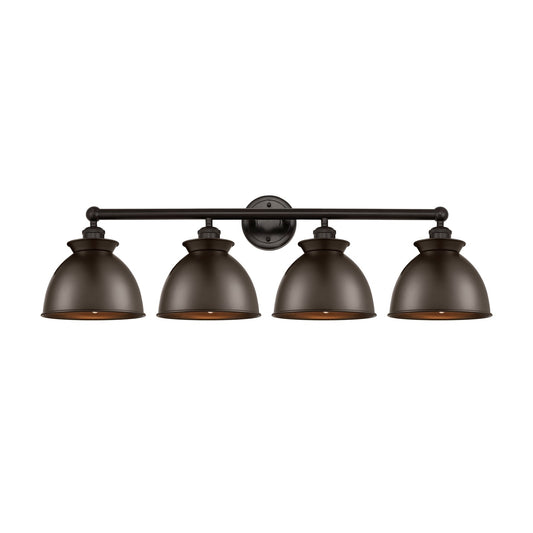 Innovations Adirondack 35in 4-Light Bath Vanity | Industrial Farmhouse Oil Rubbed Bronze Steel and Cast Brass with Oil Rubbed | Model 616-4W-OB-M14-OB