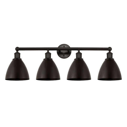 Innovations Bristol 34.5in 4-Light Bath Vanity Light | Industrial Oil Rubbed Bronze Steel and Cast Brass with Oil Rubbed | Model 616-4W-OB-MBD-75-OB