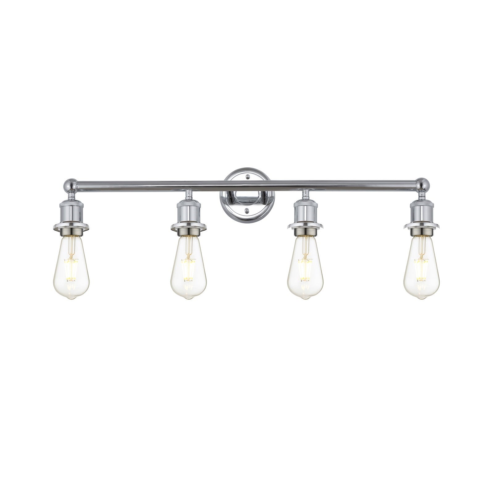 Innovations Edison 30in 4-Light Bath Vanity Light | Industrial Polished Chrome Steel and Cast Brass | Bathroom Vanity | 30.38 x 6 x 6.25 | Model 616-4W-PC