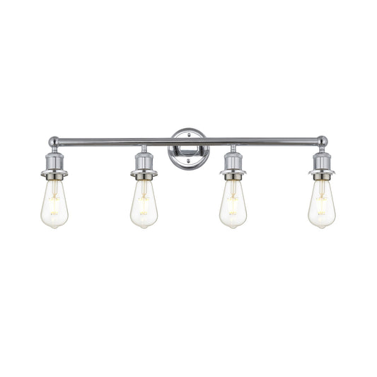 Innovations Edison 30in 4-Light Bath Vanity Light | Industrial Polished Chrome Steel and Cast Brass | Bathroom Vanity | 30.38 x 6 x 6.25 | Model 616-4W-PC