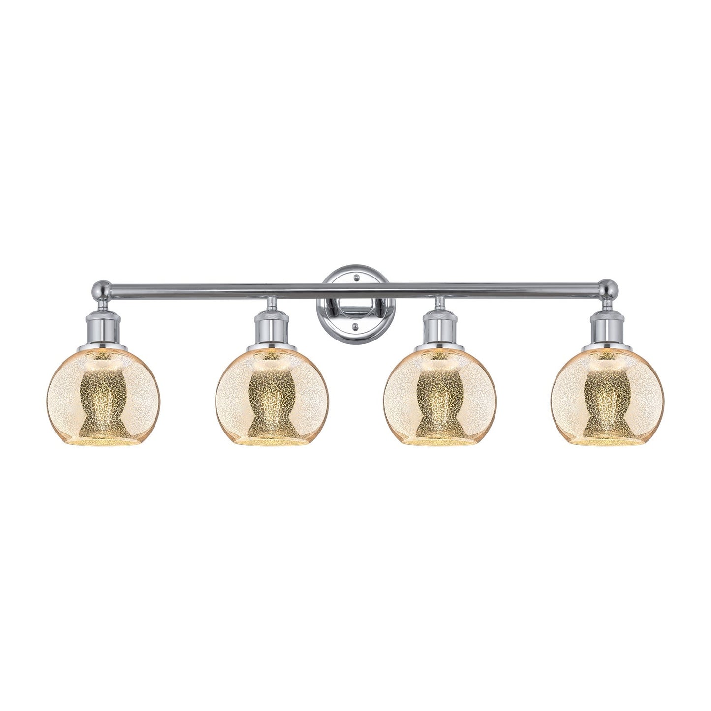 Innovations Athens 33in 4-Light Bath Vanity | Industrial Polished Chrome and Mercury Glass | Bathroom & Powder Room | 32.88 x | Model 616-4W-PC-G128-6