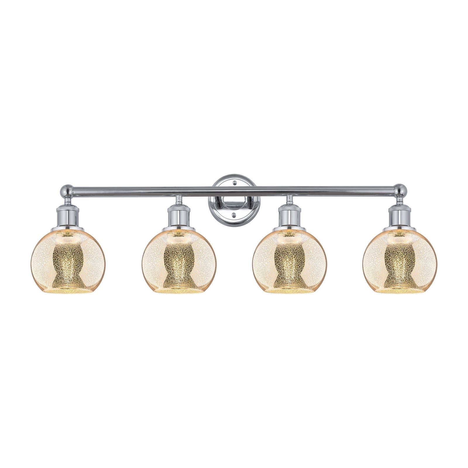 Innovations Athens 33in 4-Light Bath Vanity | Industrial Polished Chrome and Mercury Glass | Bathroom & Powder Room | 32.88 x | Model 616-4W-PC-G128-6