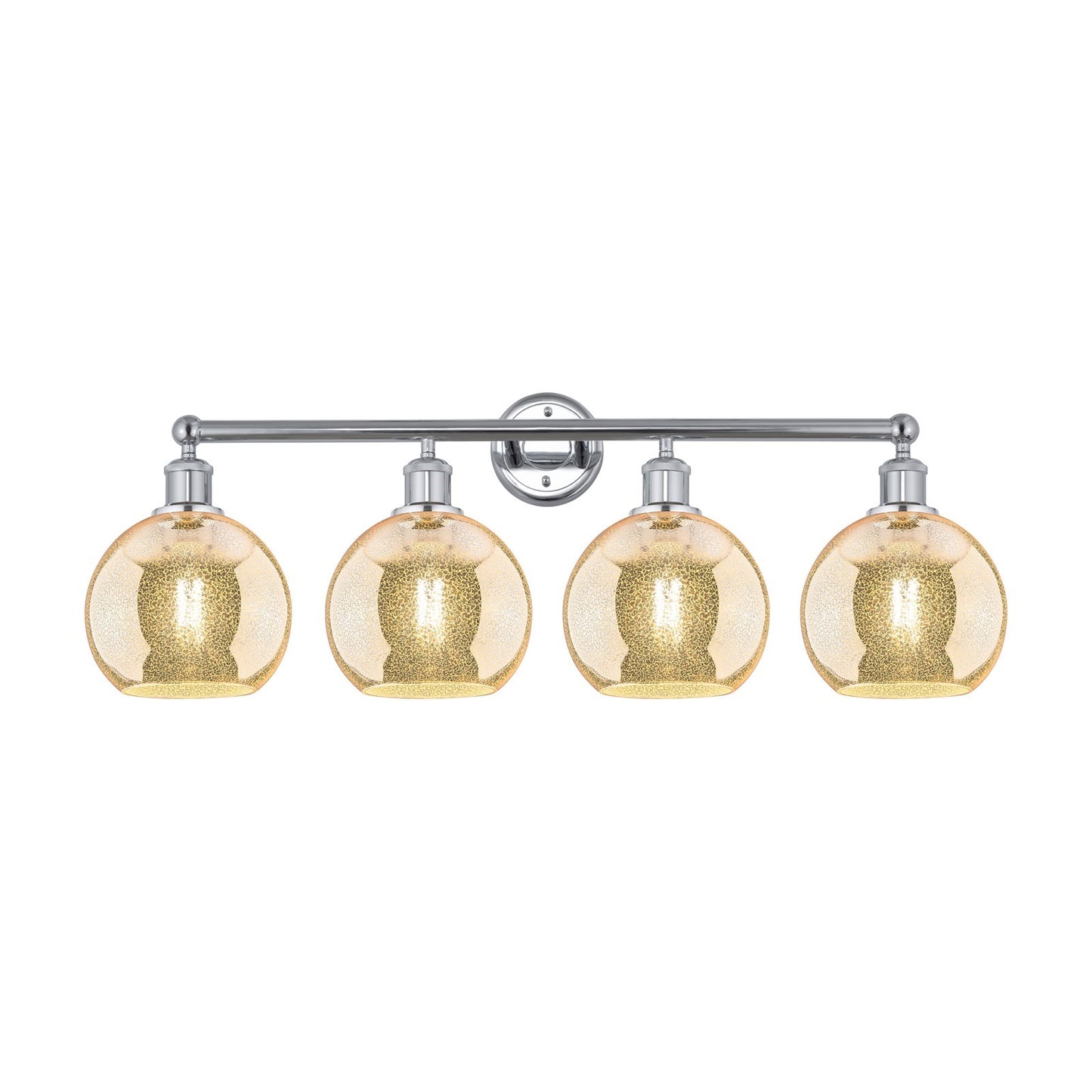 Innovations Athens 35in 4-Light Bath Vanity Light | Industrial Modern Polished Chrome and Mercury Glass | Bathroom Vanity | 35 x | Model 616-4W-PC-G128-8