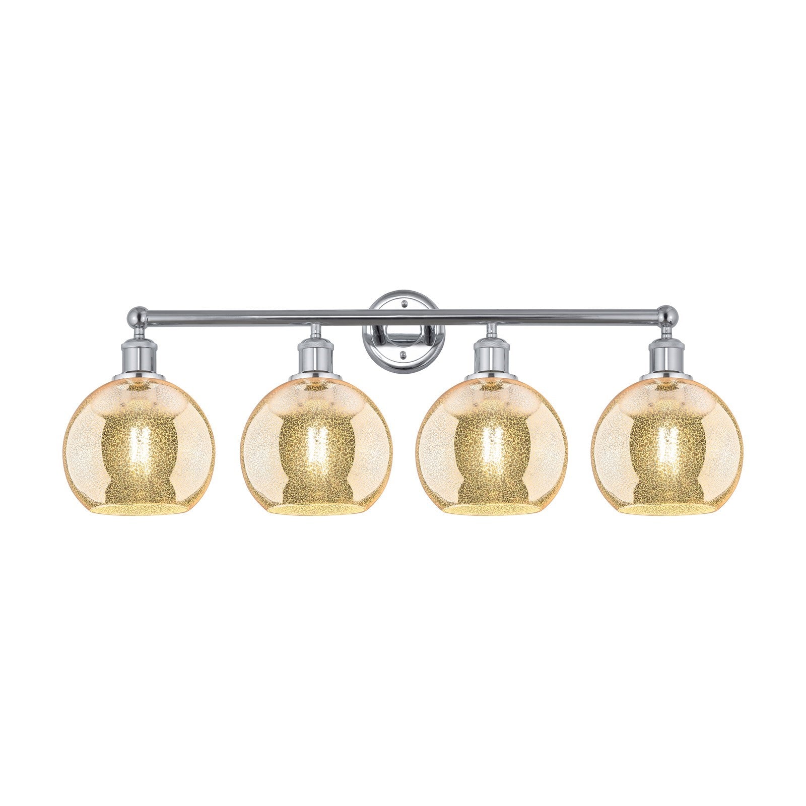 Innovations Athens 35in 4-Light Bath Vanity Light | Industrial Modern Polished Chrome and Mercury Glass | Bathroom Vanity | 35 x | Model 616-4W-PC-G128-8
