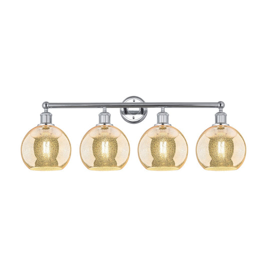 Innovations Athens 35in 4-Light Bath Vanity Light | Industrial Modern Polished Chrome and Mercury Glass | Bathroom Vanity | 35 x | Model 616-4W-PC-G128-8