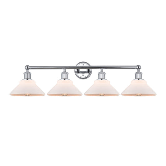 Innovations Orwell 35in 4-Light Bath Vanity Light | Industrial Polished Chrome and Matte White Glass | Bathroom Vanity | 35.38 x | Model 616-4W-PC-G131