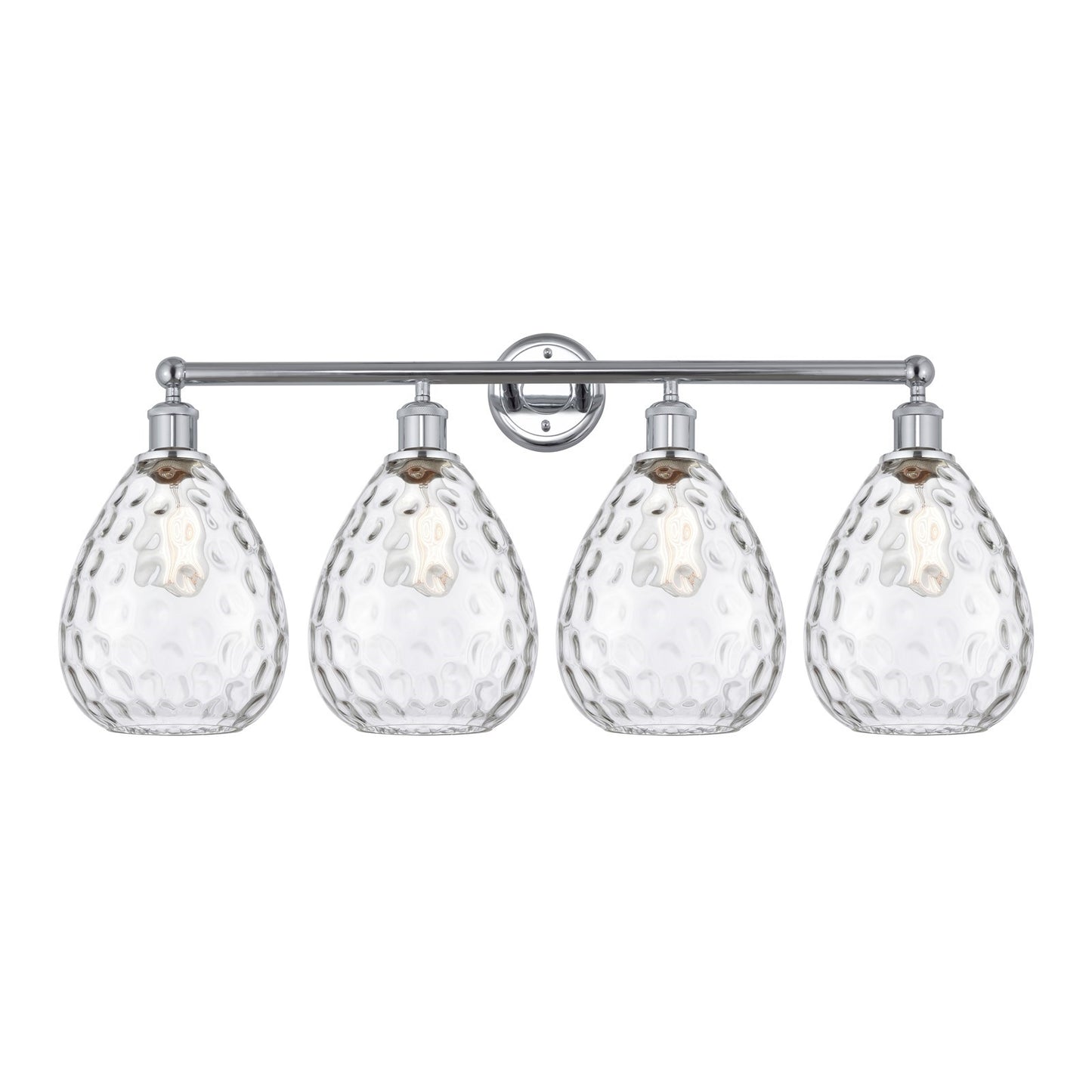 Innovations Waverly 35in 4-Light Bath Vanity Light | Industrial Polished Chrome and Clear Glass | Bathroom Vanity | 35 x 14.25 x | Model 616-4W-PC-G372