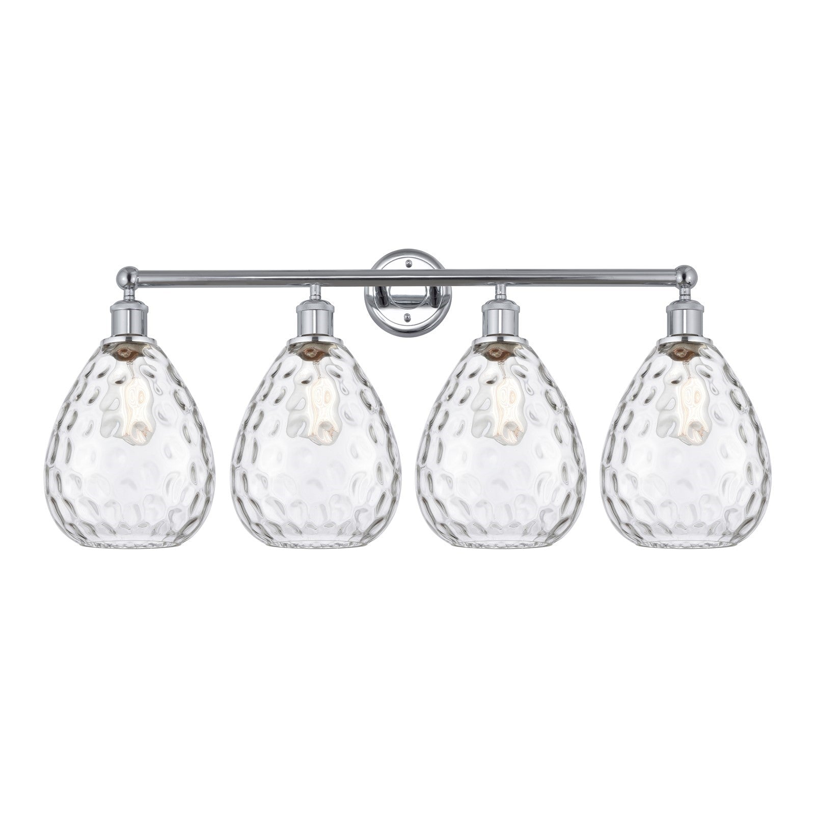 Innovations Waverly 35in 4-Light Bath Vanity Light | Industrial Polished Chrome and Clear Glass | Bathroom Vanity | 35 x 14.25 x | Model 616-4W-PC-G372