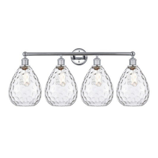 Innovations Waverly 35in 4-Light Bath Vanity Light | Industrial Polished Chrome and Clear Glass | Bathroom Vanity | 35 x 14.25 x | Model 616-4W-PC-G372