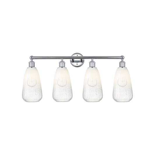 Innovations Brookhaven Almond 33in 4-Light Bath Vanity Light | Industrial Polished Chrome Steel and Opal Glass | Bathroom | Model 616-4W-PC-G480-6OP