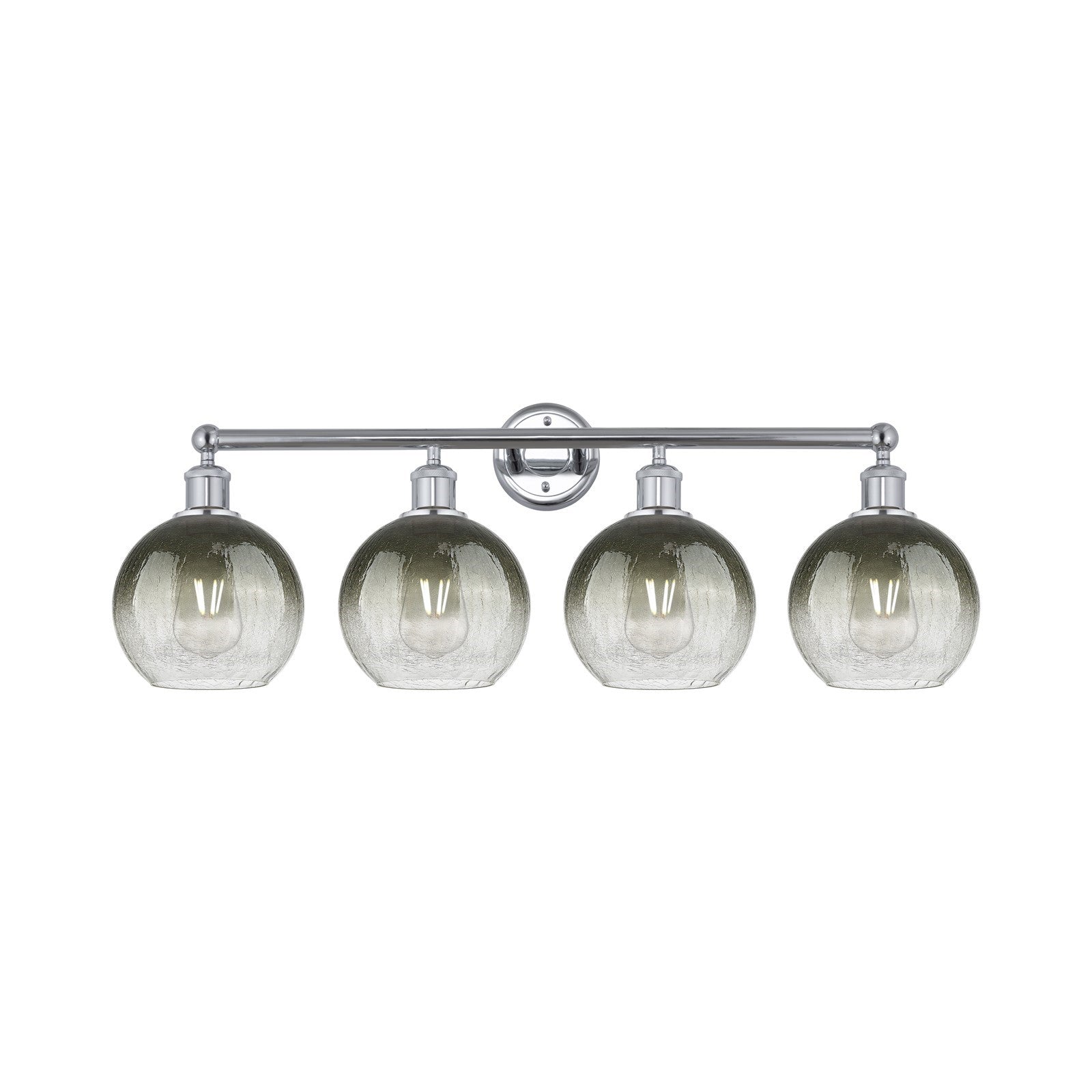 Innovations Brookhaven Globe 35in 4-Light Bath Vanity Light | Industrial Polished Chrome Steel and Slate Glass | Bathroom | Model 616-4W-PC-G483-8SL