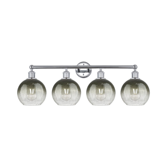 Innovations Brookhaven Globe 35in 4-Light Bath Vanity Light | Industrial Polished Chrome Steel and Slate Glass | Bathroom | Model 616-4W-PC-G483-8SL