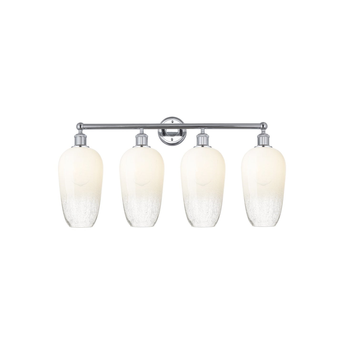 Innovations Brookhaven Flute 34in 4-Light Bath Vanity | Industrial Modern Polished Chrome and Opal Glass | Bathroom Vanity | Model 616-4W-PC-G484-7OP