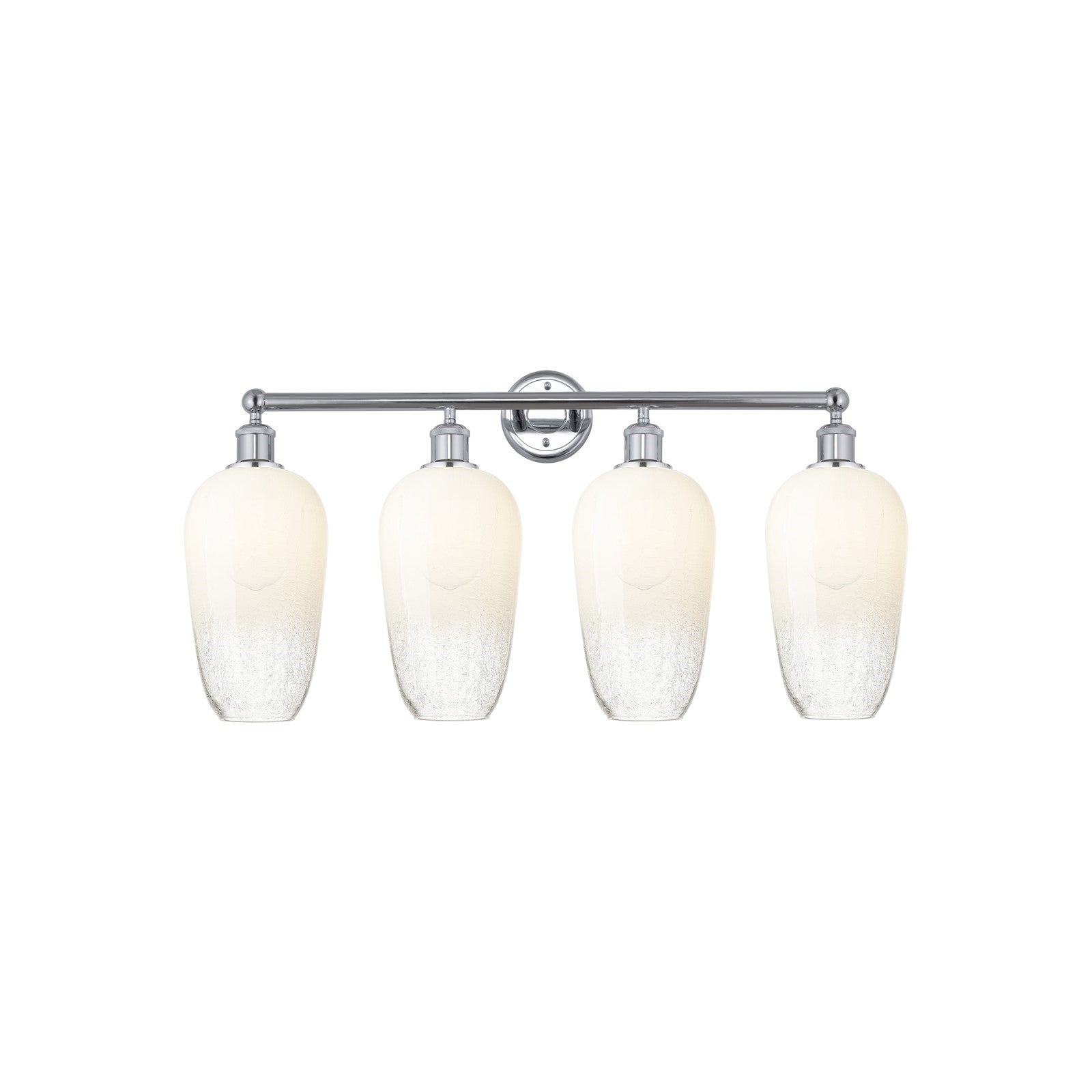 Innovations Brookhaven Flute 34in 4-Light Bath Vanity | Industrial Modern Polished Chrome and Opal Glass | Bathroom Vanity | Model 616-4W-PC-G484-7OP