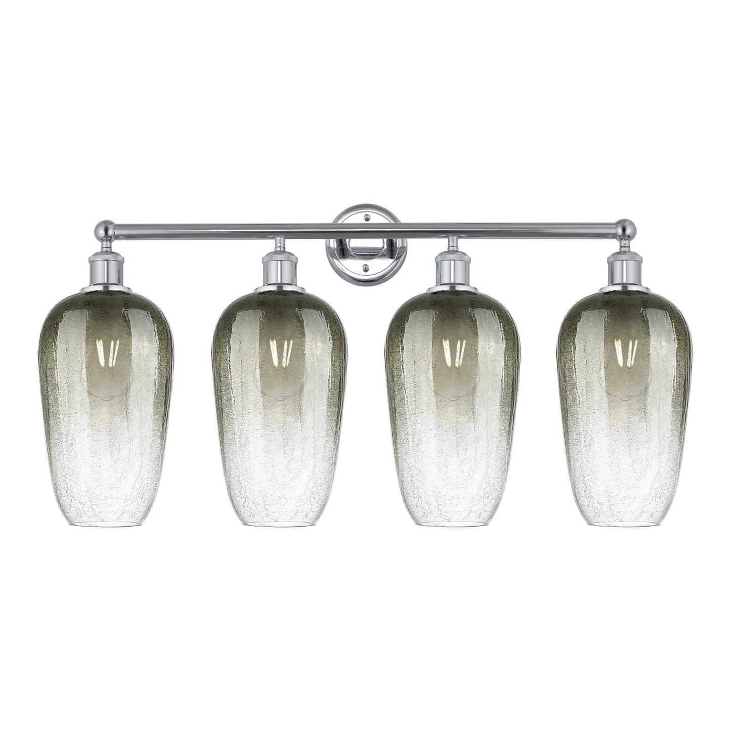 Innovations Brookhaven Flute 34in 4-Light Bath Vanity | Industrial Modern Contempo Polished Chrome and Slate Glass | Bathroom | Model 616-4W-PC-G484-7SL