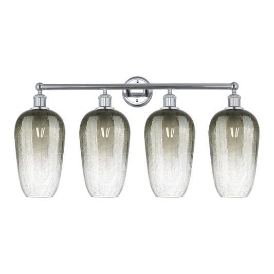 Innovations Brookhaven Flute 34in 4-Light Bath Vanity | Industrial Modern Contempo Polished Chrome and Slate Glass | Bathroom | Model 616-4W-PC-G484-7SL
