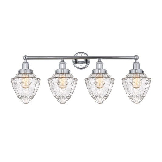 Innovations Bullet 34in 4-Light Bath Vanity Light | Industrial Polished Chrome Steel and Seedy Glass | Bathroom Vanity | 34 x | Model 616-4W-PC-G664-7