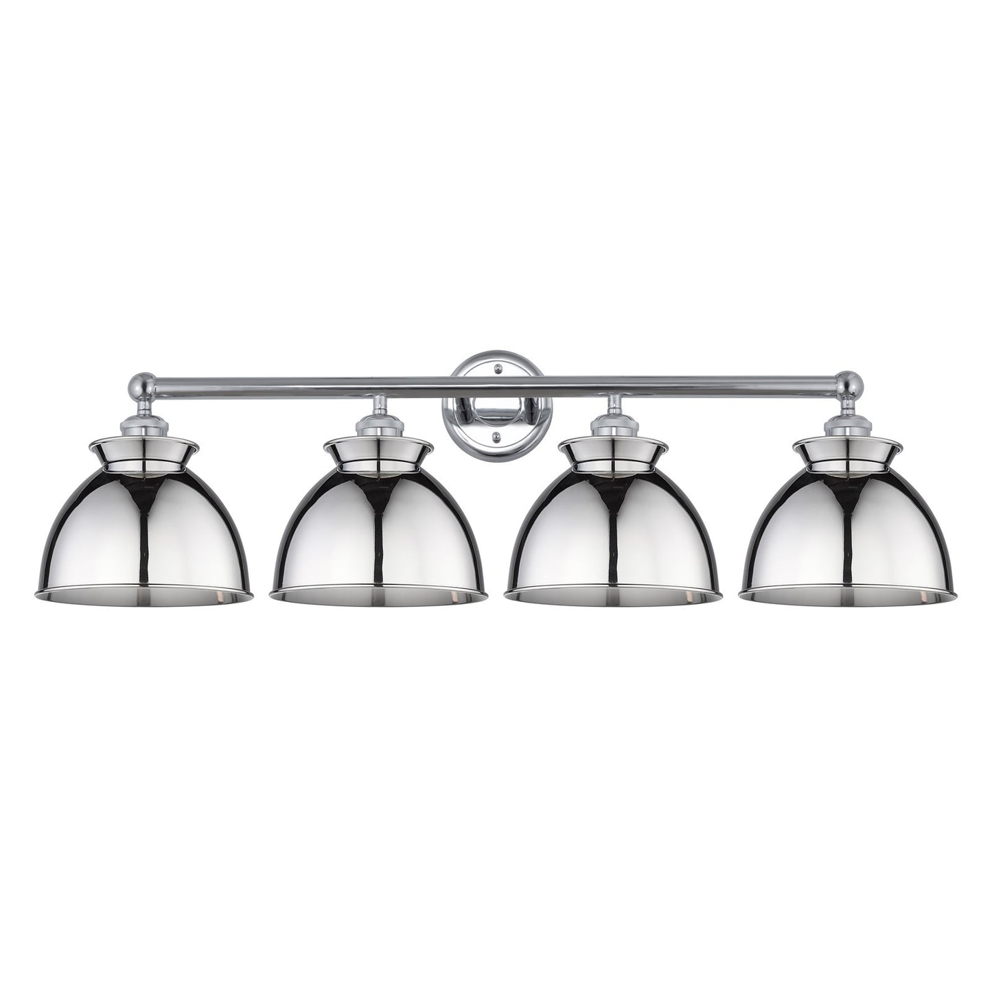 Innovations Adirondack 35in 4-Light Bath Vanity Light | Industrial Farmhouse Polished Chrome Steel and Cast Brass with Metal | Model 616-4W-PC-M14-PC