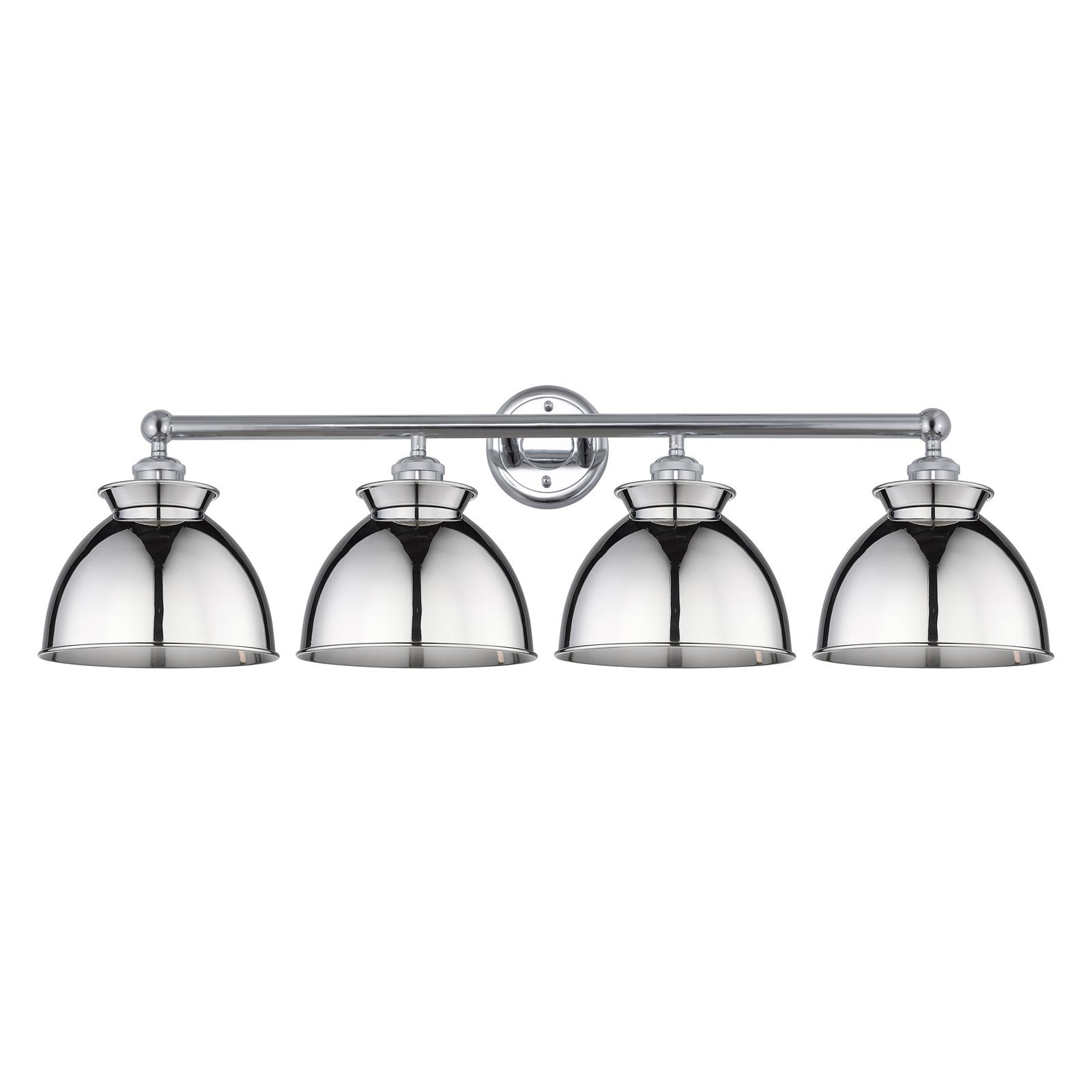 Innovations Adirondack 35in 4-Light Bath Vanity Light | Industrial Farmhouse Polished Chrome Steel and Cast Brass with Metal | Model 616-4W-PC-M14-PC