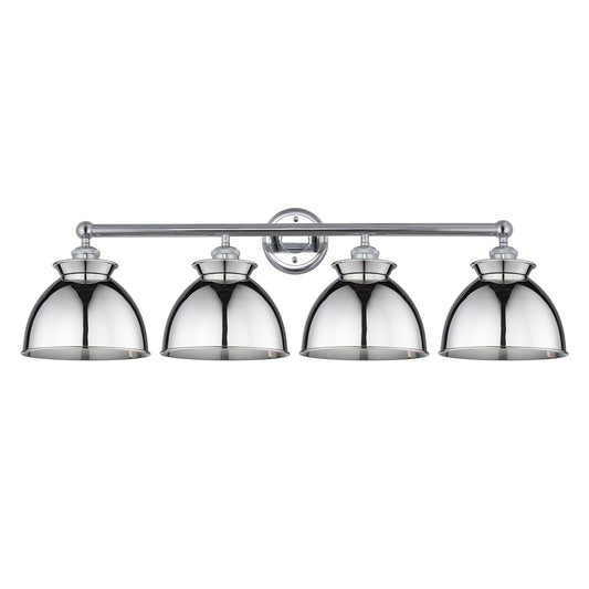 Innovations Adirondack 35in 4-Light Bath Vanity Light | Industrial Farmhouse Polished Chrome Steel and Cast Brass with Metal | Model 616-4W-PC-M14-PC