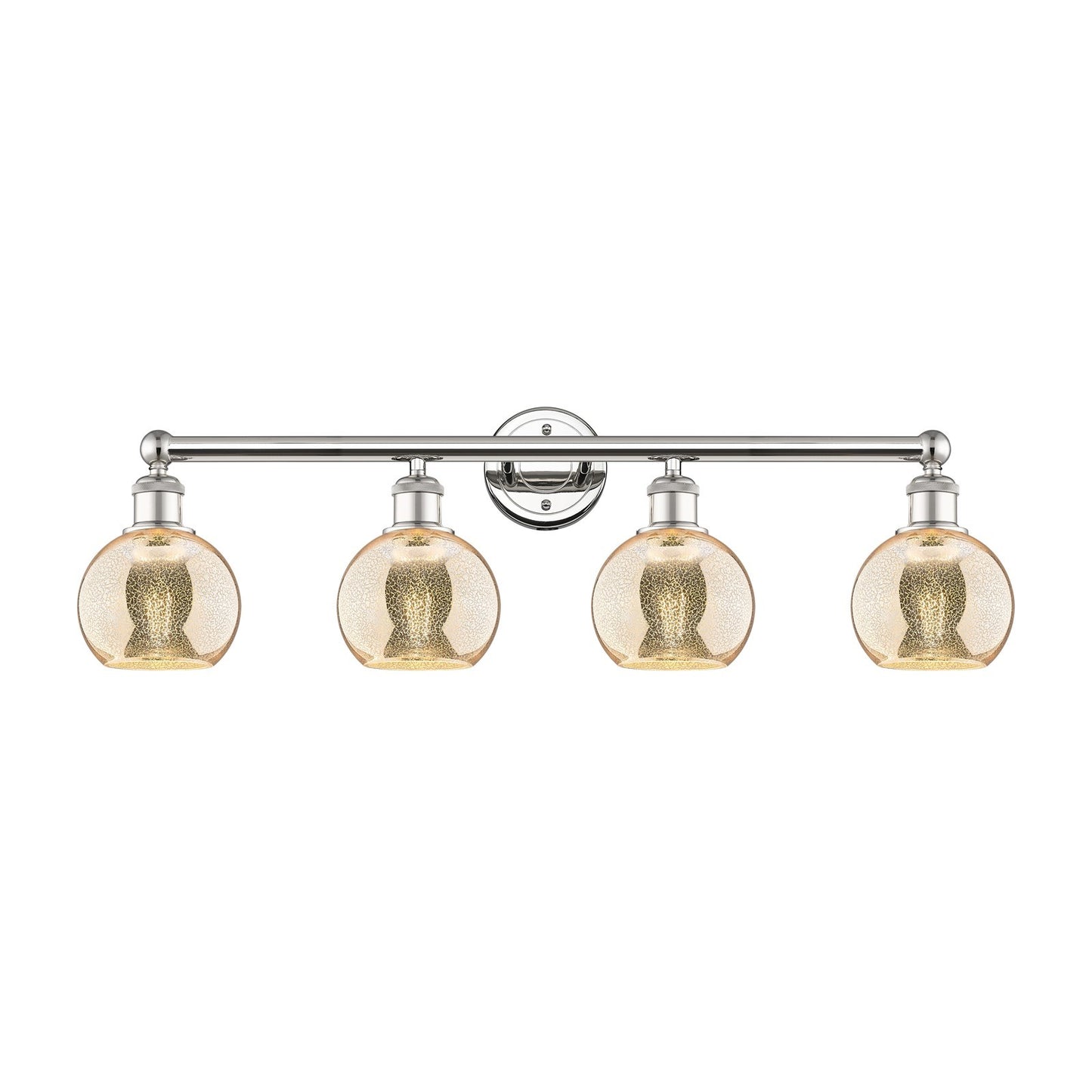 Innovations Athens 33in 4-Light Bath Vanity | Industrial Polished Nickel Steel and Mercury Glass | Bathroom Vanity | 32.88 x 7.44 | Model 616-4W-PN-G128-6
