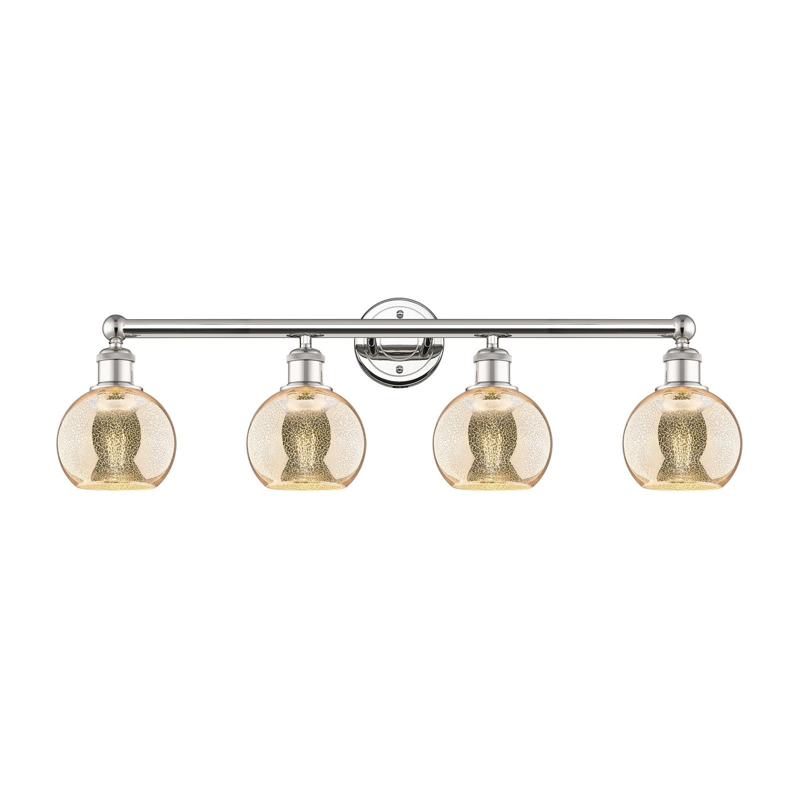 Innovations Athens 33in 4-Light Bath Vanity | Industrial Polished Nickel Steel and Mercury Glass | Bathroom Vanity | 32.88 x 7.44 | Model 616-4W-PN-G128-6