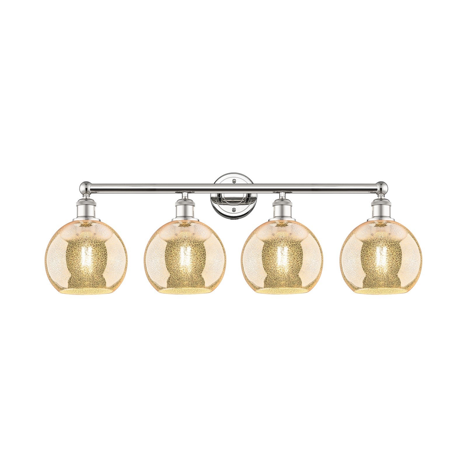 Innovations Athens 35in 4-Light Bath Vanity Light | Industrial Polished Nickel and Mercury Glass | Bathroom Vanity & Powder Room | Model 616-4W-PN-G128-8