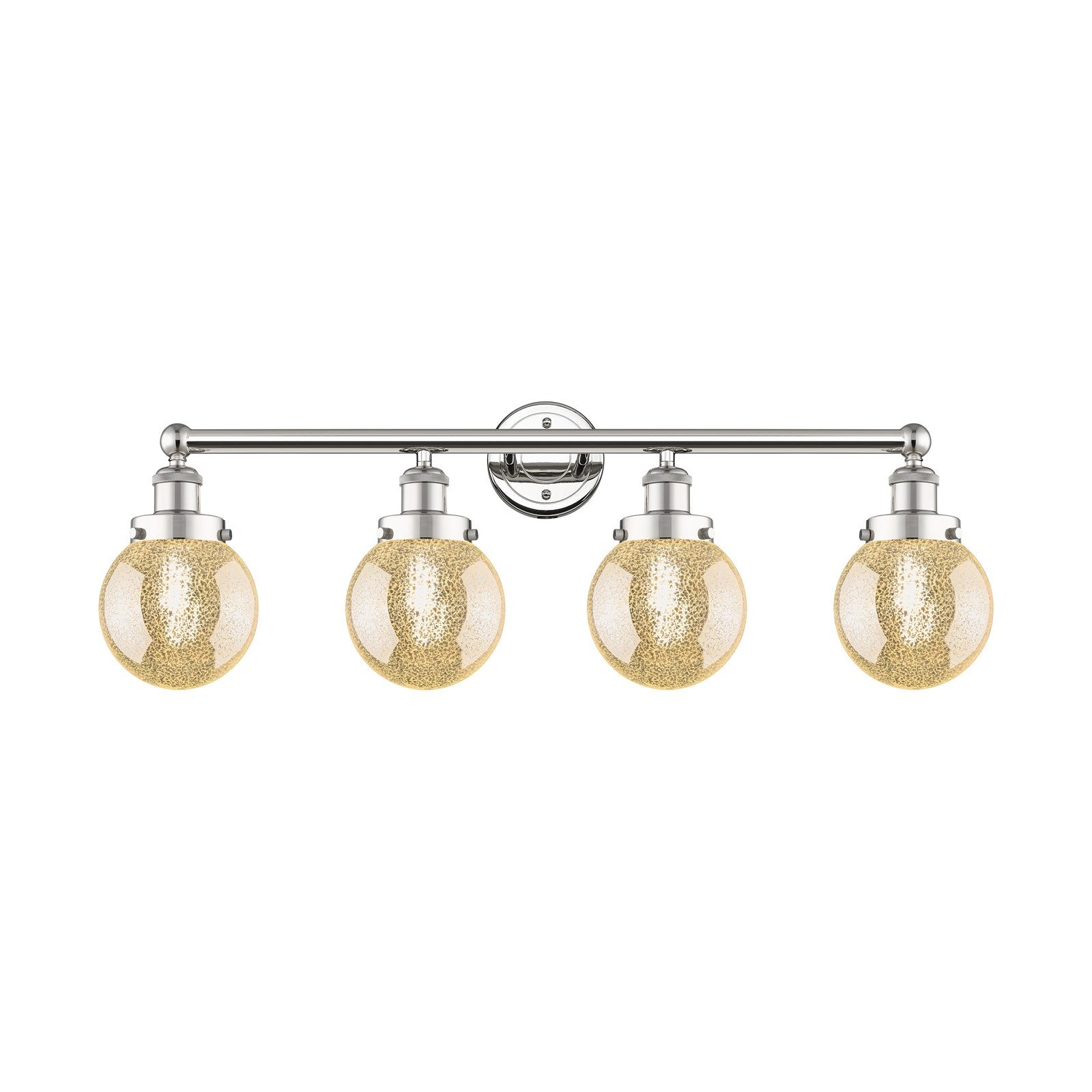 Innovations Beacon 33in 4-Light Bath Vanity Light | Art Nouveau Polished Nickel Steel and Mercury Glass | Bathroom Vanity | 33 x | Model 616-4W-PN-G208-6