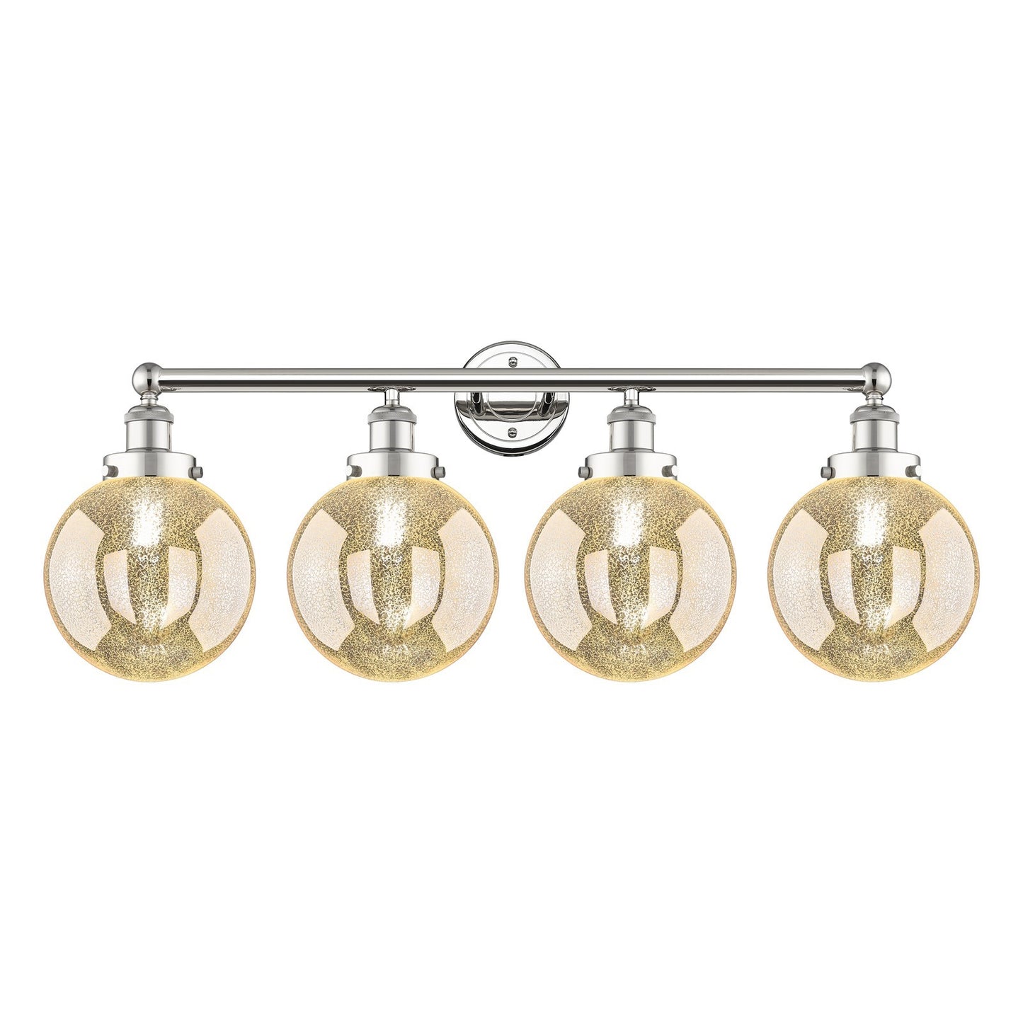 Innovations Beacon 35in 4-Light Bath Vanity Light | Industrial Polished Nickel Steel and Mercury Glass | Bathroom Vanity | 35 x | Model 616-4W-PN-G208-8