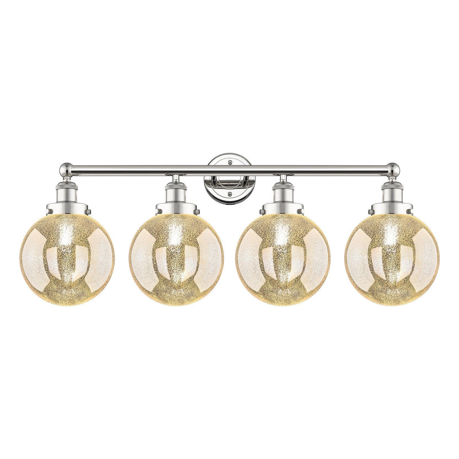 Innovations Beacon 35in 4-Light Bath Vanity Light | Industrial Polished Nickel Steel and Mercury Glass | Bathroom Vanity | 35 x | Model 616-4W-PN-G208-8