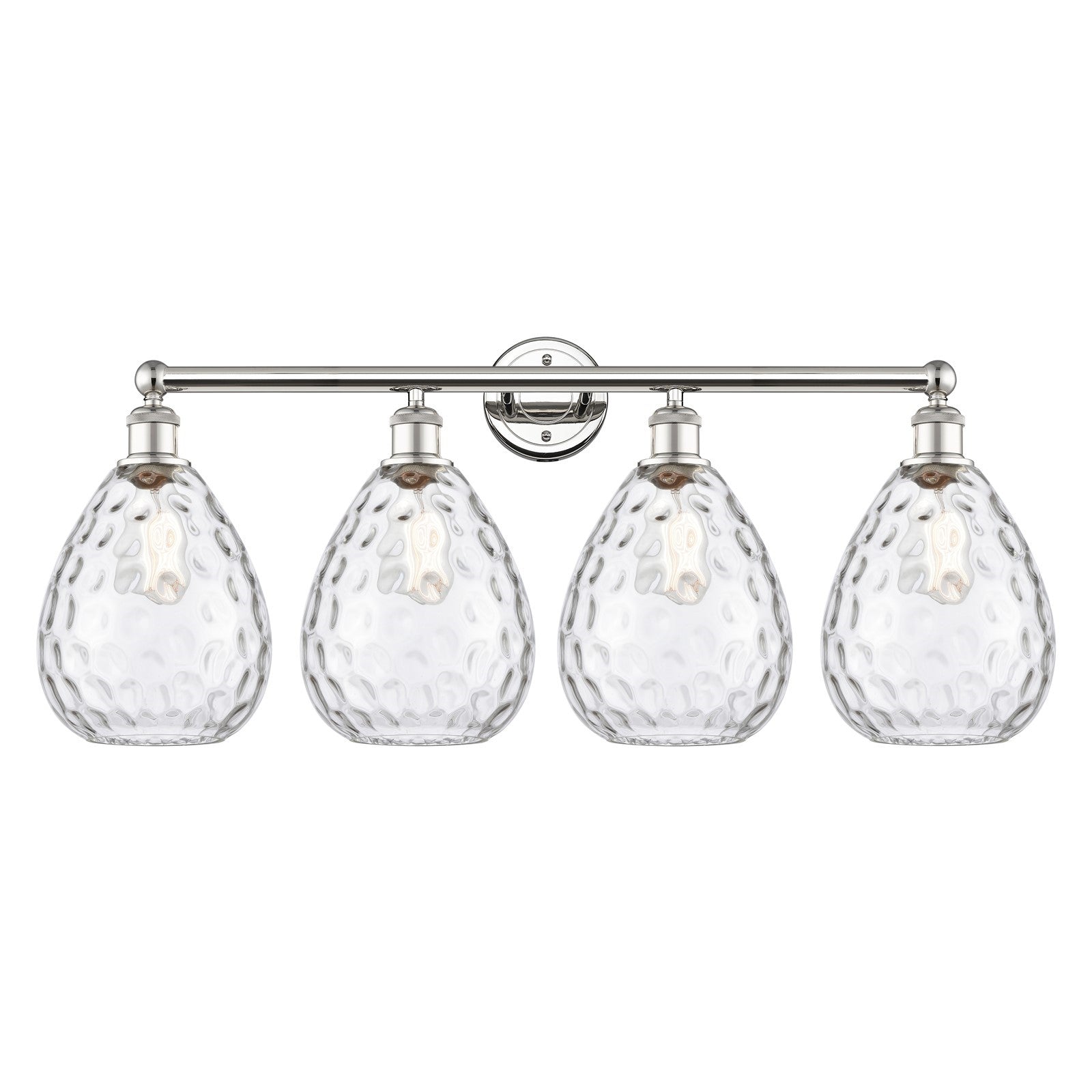 Innovations Waverly 35in 4-Light Bath Vanity Light | Industrial Polished Nickel and Clear Glass | Bathroom Vanity | 35 x 14.25 x | Model 616-4W-PN-G372